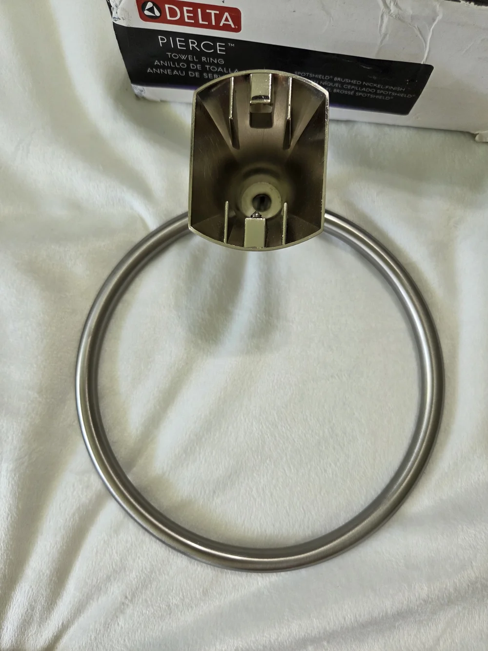Delta Pierce Brushed Nickel Towel Ring PRC46-BN with Spotshield